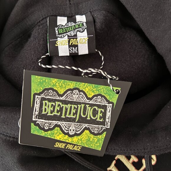 NWT Beetlejuice Black Graphic Movie Collage Pullover Hoodie Size Small - Picture 4 of 8